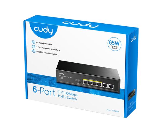 Комутатор мережевий Cudy FS1006P, зображення 5