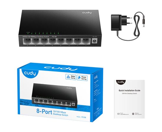 Комутатор мережевий Cudy FS108, зображення 3
