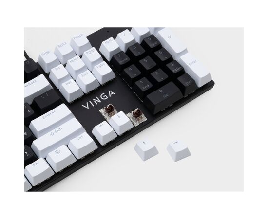 Клавиатура Vinga KBGM-095 LED Brown Switch USB White/Black (KBGM-095BR White/Black), изображение 6