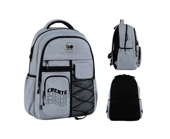 Рюкзак школьный GoPack Education Teens 184 сірий (GO26-184L-2)