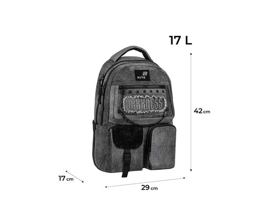 Рюкзак шкільний Kite Education teens 2587M Darkness (K26-2587M-5), зображення 12