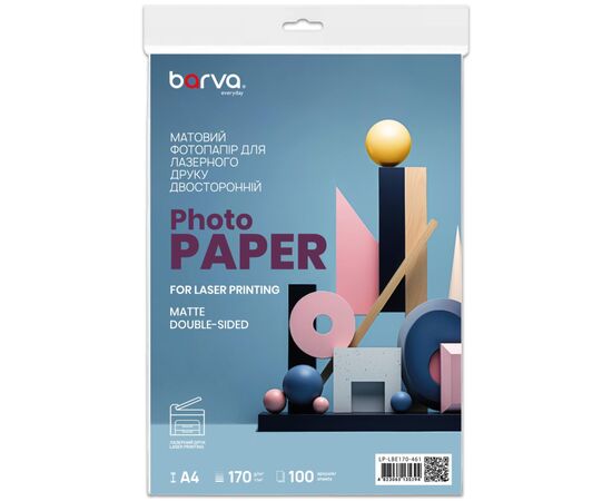 Бумага Barva A4, 170 г/м2, Everyday, Laser, matt double-sided 100 с (LP-LBE170-461)