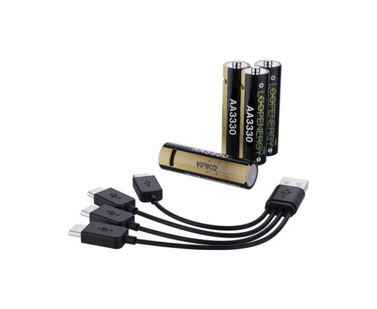 Аккумулятор Verico AA USB Type-C 2220mAh/3330mWh-1.5V Li-ion 4шт./уп. (Loop Energy PRO) (1UDBT-A6WEAC-NN), изображение 3