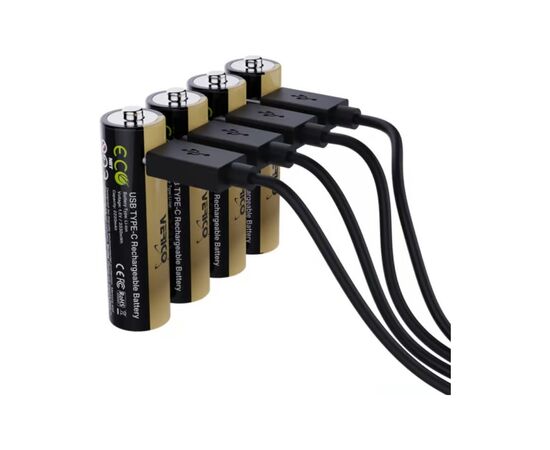 Аккумулятор Verico AA USB Type-C 2220mAh/3330mWh-1.5V Li-ion 4шт./уп. (Loop Energy PRO) (1UDBT-A6WEAC-NN), изображение 5