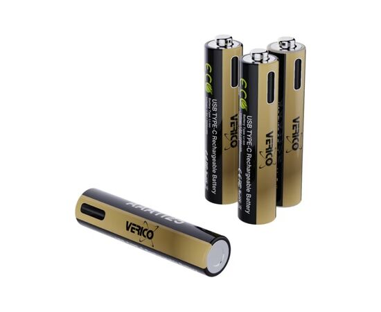 Аккумулятор Verico AAA USB Type-C 750mAh/1125mWh-1.5V Li-ion 4шт./уп. (Loop Energy PRO) (1UDBT-A7WEAC-NN), изображение 3