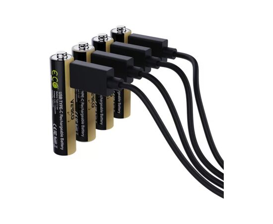 Аккумулятор Verico AAA USB Type-C 750mAh/1125mWh-1.5V Li-ion 4шт./уп. (Loop Energy PRO) (1UDBT-A7WEAC-NN), изображение 4