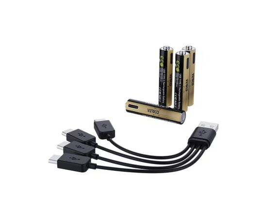 Аккумулятор Verico AAA USB Type-C 750mAh/1125mWh-1.5V Li-ion 4шт./уп. (Loop Energy PRO) (1UDBT-A7WEAC-NN), изображение 5