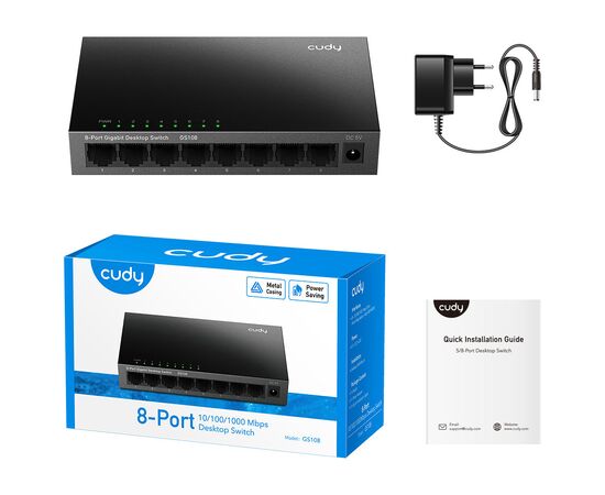 Комутатор мережевий Cudy GS108, зображення 3