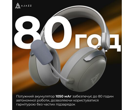 Наушники Ajazz AHM08 MAX 3-Mode Grey (AHM08-MAX-GW), изображение 10
