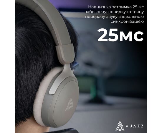 Наушники Ajazz AHM08 MAX 3-Mode Grey (AHM08-MAX-GW), изображение 11