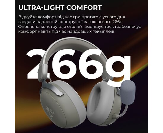 Наушники Ajazz AHM08 MAX 3-Mode Grey (AHM08-MAX-GW), изображение 9