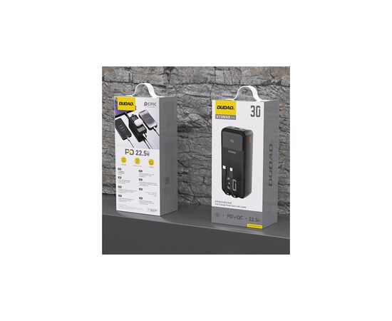 Батарея универсальная Dudao 30000mAh K15 MAX 22.5W, PD, QC, USB-A, Lightning, USB-C(In/Out), with USB-C/Lightning cables (6977196682478), изображение 2