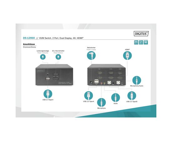 Коммутатор KVM Digitus DS-12860, изображение 7