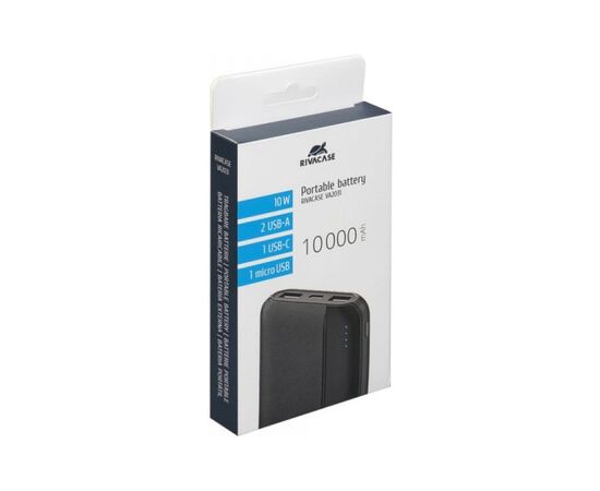 Батарея универсальная RivaCase 10000mA, 10W, black (VA2031), изображение 10