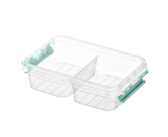 Харчовий контейнер Ardesto Fresh двосекційний 2х0.25л, пластик, прямокутна, блакитний (AR1302B), зображення 4