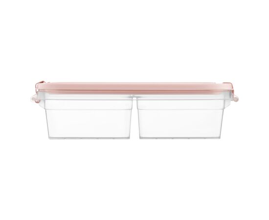 Харчовий контейнер Ardesto Fresh двосекційний 2х0.25л, пластик, прямокутна, рожевий (AR1302P), зображення 2