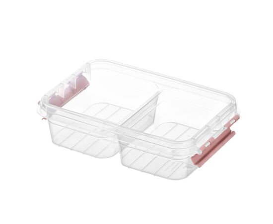 Харчовий контейнер Ardesto Fresh двосекційний 2х0.25л, пластик, прямокутна, рожевий (AR1302P), зображення 4