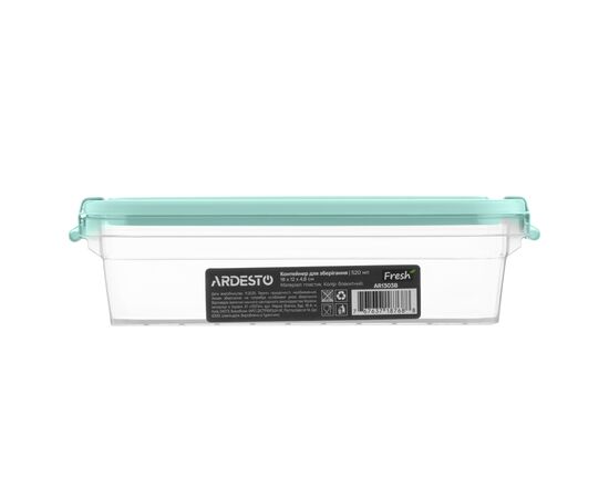 Пищевой контейнер Ardesto Fresh 0.52л, пластик, прямокутна, блакитний (AR1303B), изображение 2