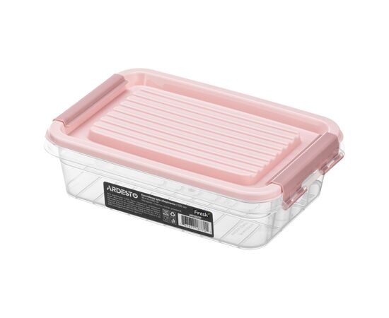 Пищевой контейнер Ardesto Fresh 0.52л, пластик, прямокутна, рожевий (AR1303P)