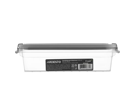 Пищевой контейнер Ardesto Fresh 0.52л, пластик, прямокутна, сірий (AR1303R), изображение 2