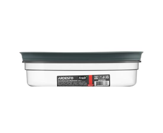 Пищевой контейнер Ardesto Fresh 0.65л, пластик, прямокутна, сірий (AR1307GG), изображение 2