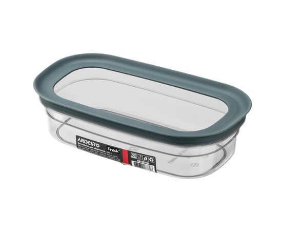 Пищевой контейнер Ardesto Fresh 0.65л, пластик, прямокутна, сірий (AR1307GG)