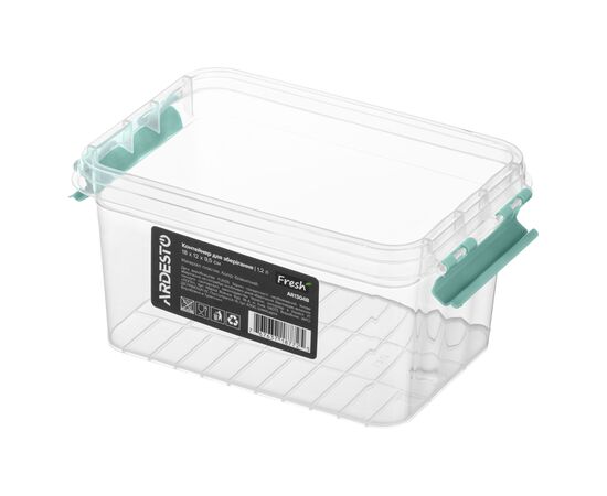 Пищевой контейнер Ardesto Fresh 1.2л, пластик, прямокутна, блакитний (AR1304B), изображение 4