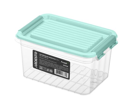Пищевой контейнер Ardesto Fresh 1.2л, пластик, прямокутна, блакитний (AR1304B)