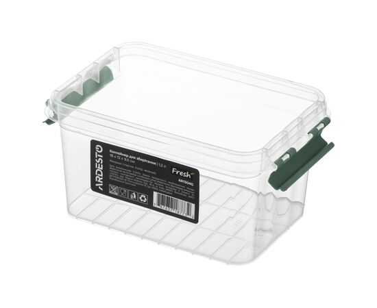 Пищевой контейнер Ardesto Fresh 1.2л, пластик, прямокутна, зелений (AR1304G), изображение 4
