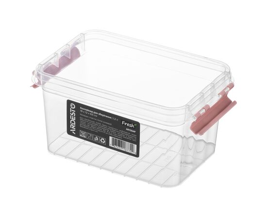 Пищевой контейнер Ardesto Fresh 1.2л, пластик, прямокутна, рожевий (AR1304P), изображение 4