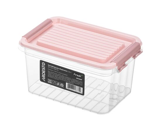 Пищевой контейнер Ardesto Fresh 1.2л, пластик, прямокутна, рожевий (AR1304P)