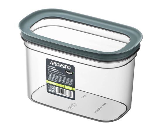 Пищевой контейнер Ardesto Fresh 1.55л, пластик, прямокутна, сірий (AR1309GG)