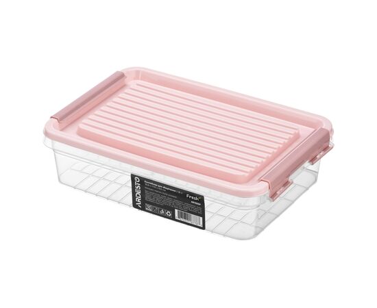Пищевой контейнер Ardesto Fresh 1.8л, пластик, прямокутна, рожевий (AR1305P)
