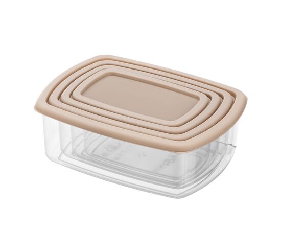 Пищевой контейнер Ardesto Fresh Набір 0.25/0.5/0.75/1.2л, пластик, прямокутна, бежевий (AR1312B), изображение 3