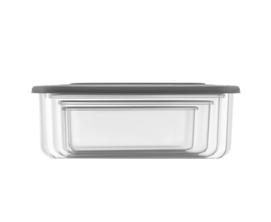 Пищевой контейнер Ardesto Fresh Набір 0.25/0.5/0.75/1.2л, пластик, прямокутна, сірий (AR1312R), изображение 2