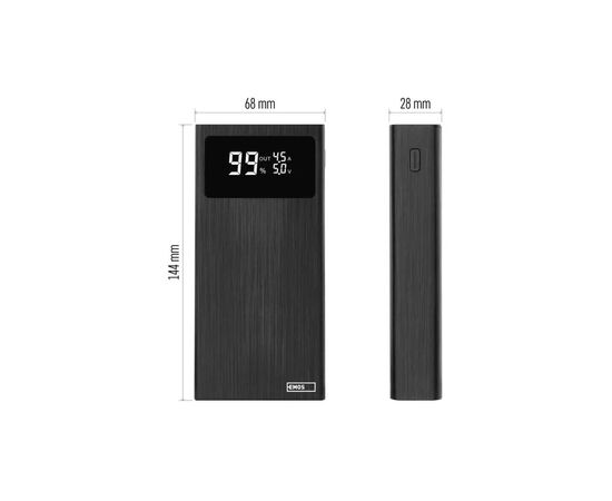 Батарея универсальная EMOS 20000mAh BETAQ 20, 22.5W, black (B0532B), изображение 11