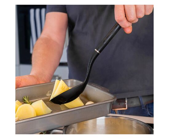 Ложка поварская KitchenAid Classic для сервірування з прорізами 34 см чорний (KHH004OHOBEG), изображение 4