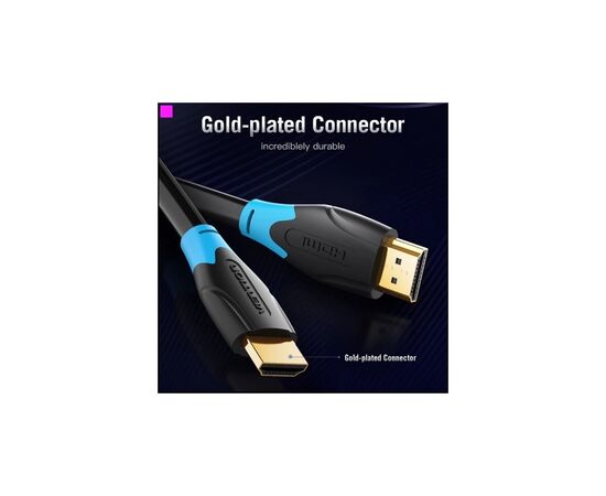 Кабель мультимедийный HDMI M to HDMI M 1.5m black Vention (AACBG), изображение 4