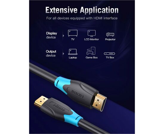 Кабель мультимедийный HDMI M to HDMI M 15.0m black Vention (AACBN), изображение 10