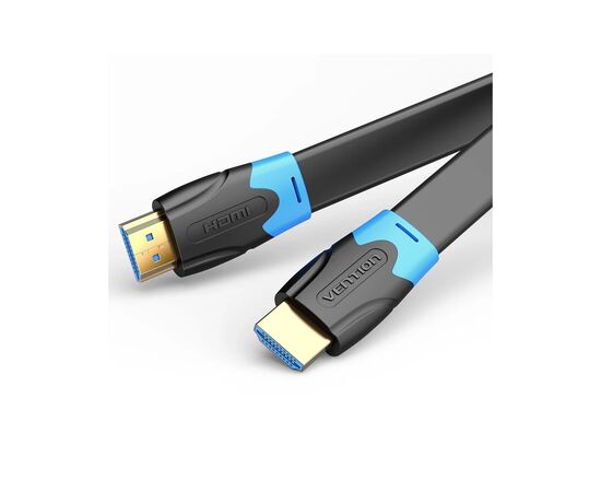 Кабель мультимедийный HDMI M to HDMI M 1.0m flat black Vention (AAKBF)