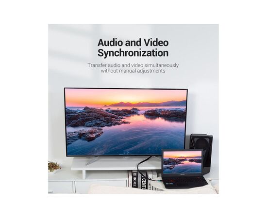 Кабель мультимедийный HDMI M to HDMI M 2.0m flat black Vention (AAKBH), изображение 4