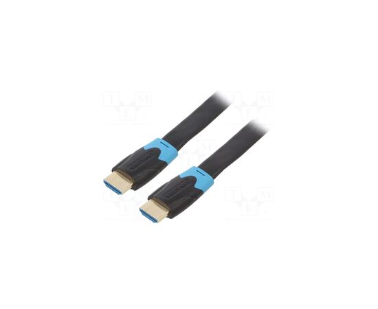 Кабель мультимедійний HDMI M to HDMI M 10.0m flat black Vention (AAKBL)