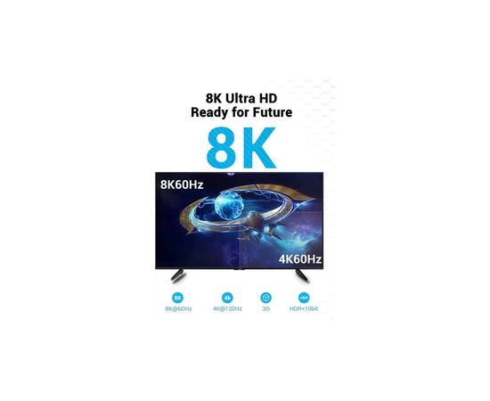 Кабель мультимедийный HDMI M to HDMI M 1.0m 8K black Vention (AANBF), изображение 6