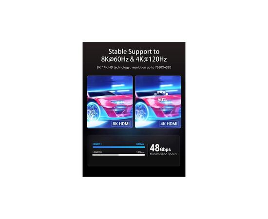 Кабель мультимедийный HDMI M to HDMI M 1.0m 8K black Vention (AANBF), изображение 8