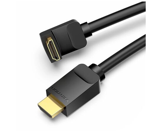 Кабель мультимедийный HDMI M to HDMI M 3.0m 90° corner black Vention (AAQBI), изображение 2