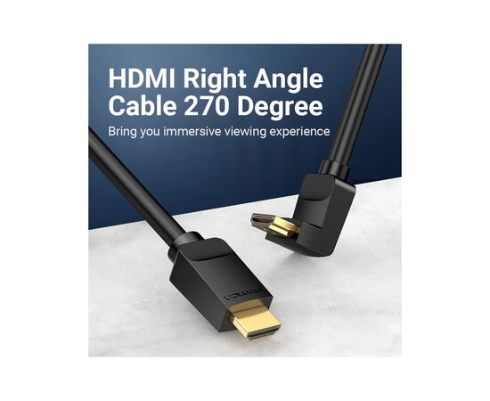 Кабель мультимедийный HDMI M to HDMI M 3.0m 90° corner black Vention (AAQBI), изображение 7