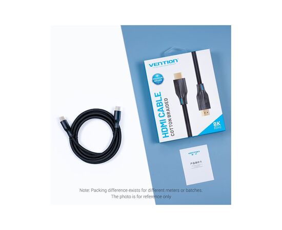 Кабель мультимедийный HDMI M to HDMI M 1.0m 8K cotton braided black Vention (AAUBF), изображение 10