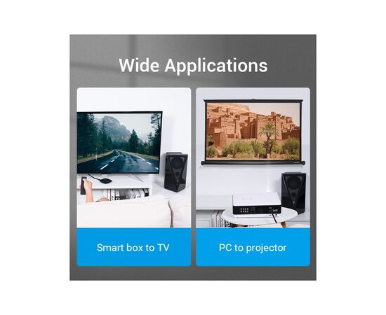 Кабель мультимедийный HDMI M to HDMI M 1.0m 8K cotton braided black Vention (AAUBF), изображение 11