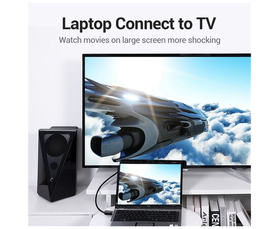 Кабель мультимедийный HDMI M to HDMI M 1.0m 8K cotton braided black Vention (AAUBF), изображение 6