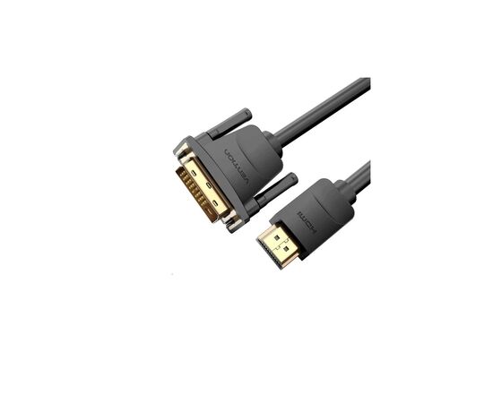Кабель мультимедийный HDMI M to DVI M 1.0m black Vention (ABFBF), изображение 3